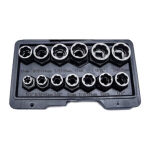 Juego de copas para tornillos de cabeza dañada 13 piezas 3/8" - Racing Tools CE-08A