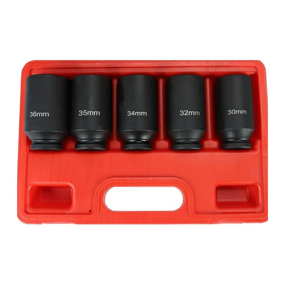 Juego de copas de impacto largas 1/2" 30-32-34-35-36 mm - Racing Tools JC-05